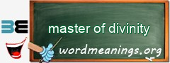 WordMeaning blackboard for master of divinity